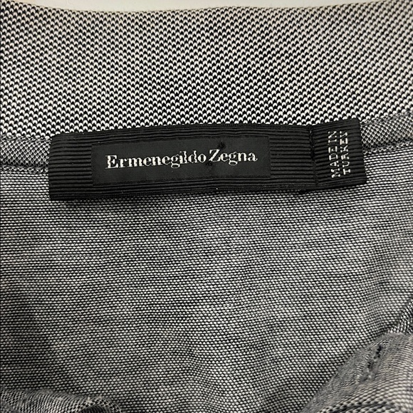 Ermenegildo Zegna Charcoal Polo Shirt with subtle contrast collar &’sleeve band - Picture 6 of 7